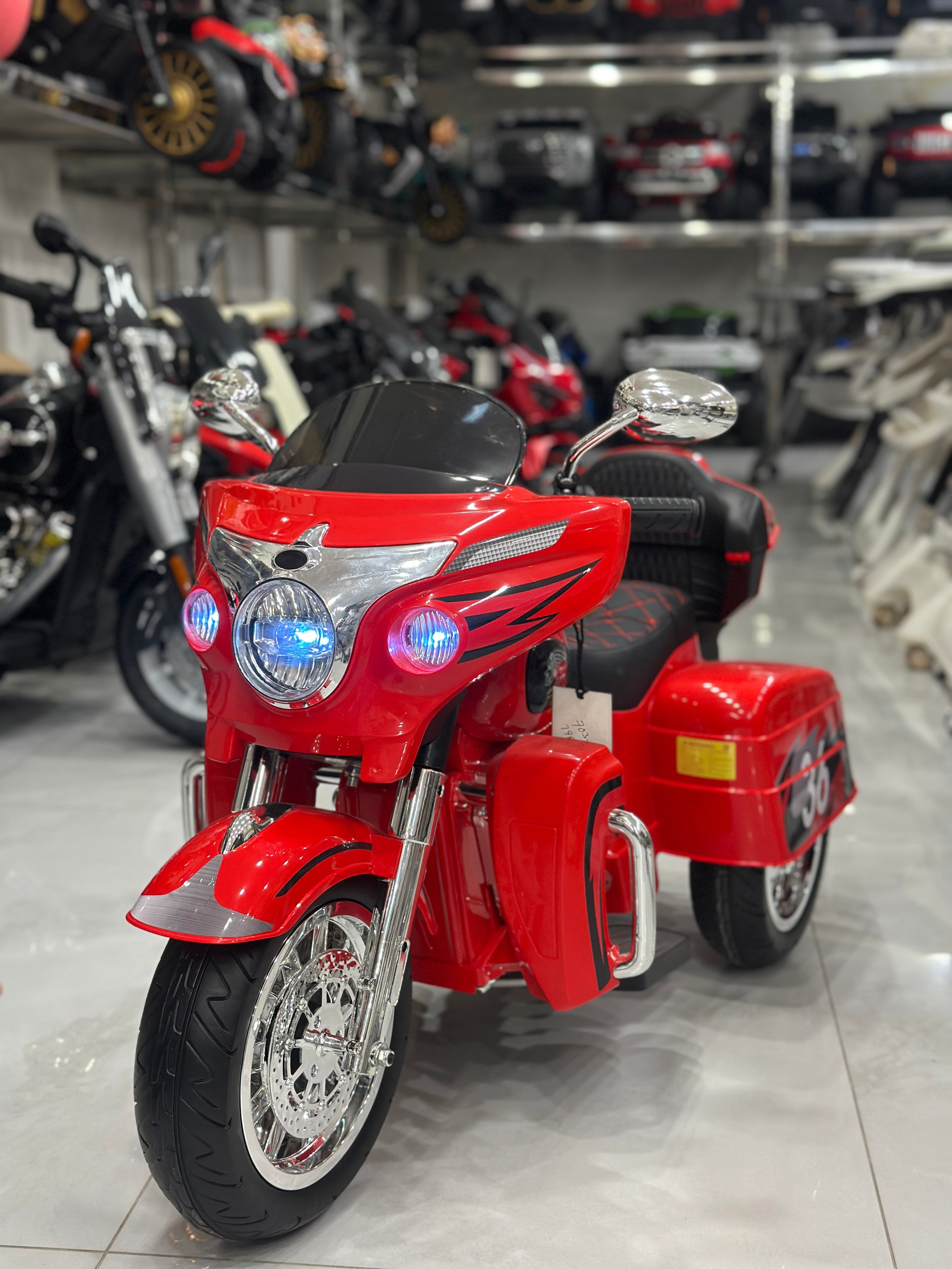 Harley Davidson Style 3-Wheel Kids Ride-On Bike – Double Motor | Double Battery | Key Start | USB & MP3 | Premium Quality