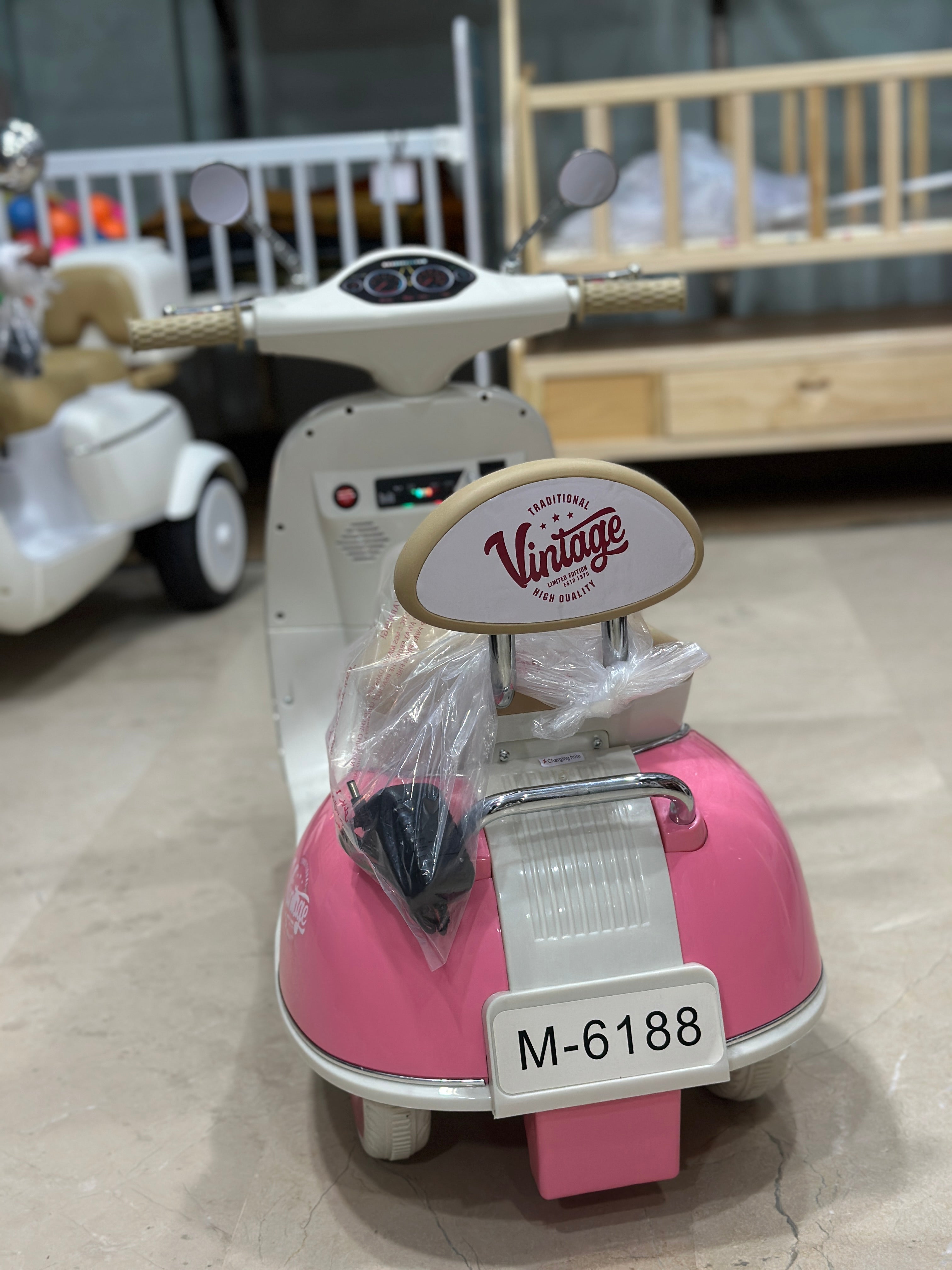 Premium Pink Kids Vespa – Double Motor | Double Battery | Luxury Ride-On Scooter