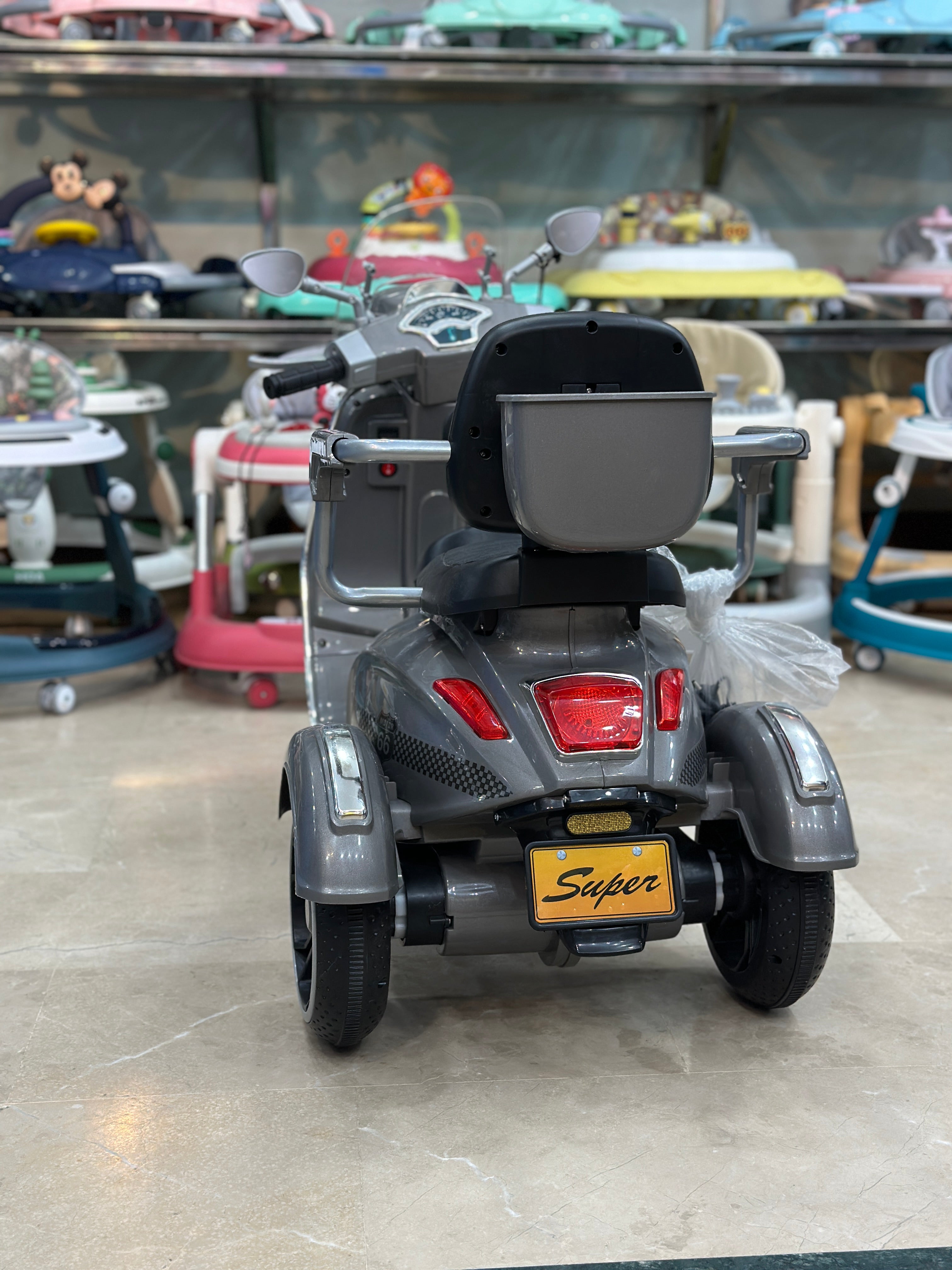 Premium Double Seat Vespa Bike – Double Motor | Double Battery | USB/MP3 | Luxury Ride for Kids