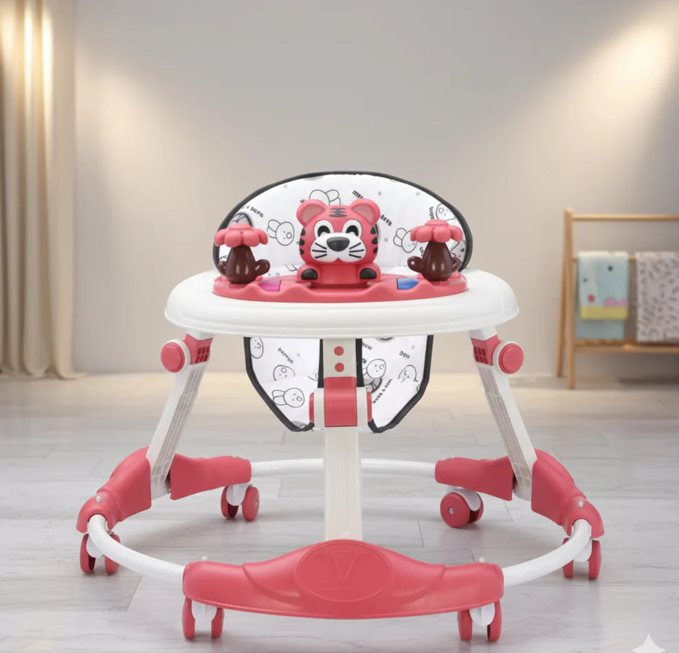 Shan Toys Imported Tiger Face Baby Walker with Interactive Activity Tray