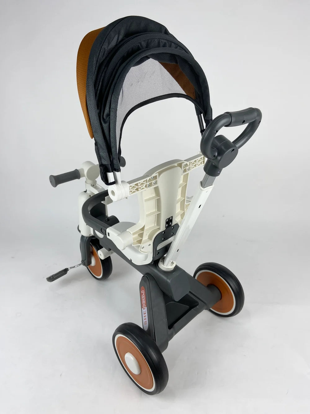 Shan Toys Imported 3-in-1 Baby Tricycle with Parent Push Handle & Canopy – 610D Kids Ride-On Cycle