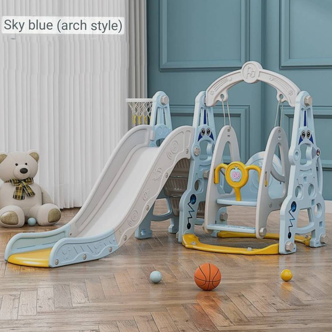 Baby Kids Boy Girl Slide & Swing With Basketball Hoop & Music – Shan Toys